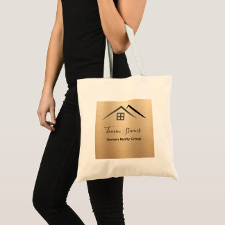 Luxurious Metallic Gold Real Estate Tote Bag
