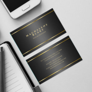 Luxurious Minimalist Black Gold Business Card