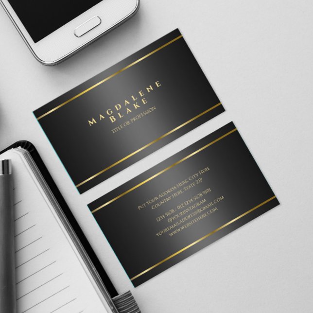 Luxurious Minimalist Black Gold Business Card (Creator Uploaded)