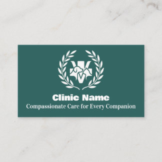 Luxurious Minimalist Green Veterinarian Customised Business Card