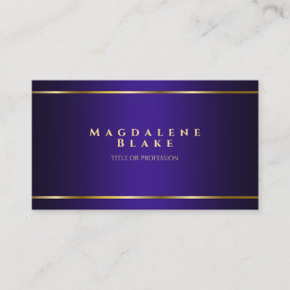 Luxurious Minimalist Purple Gold Business Card