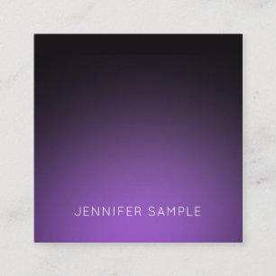 Luxurious Modern Clean Elegant Design Purple Plain Square Business Card