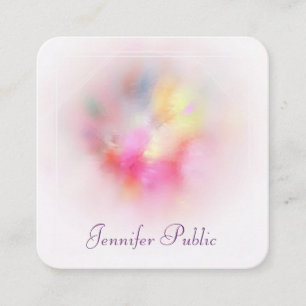 Luxurious Modern Colourful Abstract Art Template Square Business Card