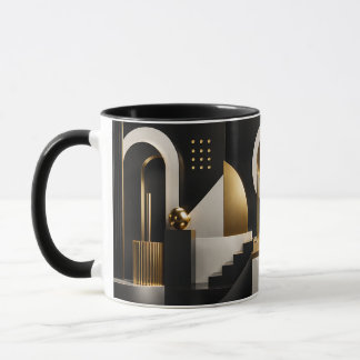 Luxurious Modern Composition: Gold, Black Gift Mug