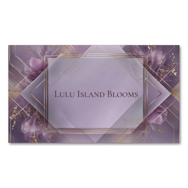 Luxurious Modern Geometric Art Deco Magnetic Business Card (Front)