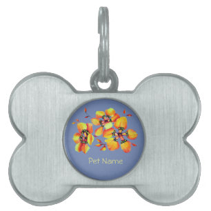 Luxurious Modern Sparaxis - Blue Grey Pet Tag