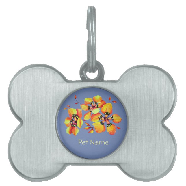 Luxurious Modern Sparaxis - Blue Grey Pet Tag (Front)
