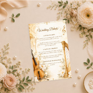 Luxurious Musical Elegance Wedding  Enclosure Card