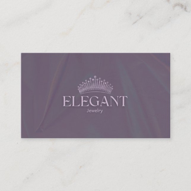 Luxurious muted purple Jewellery Business Card (Front)