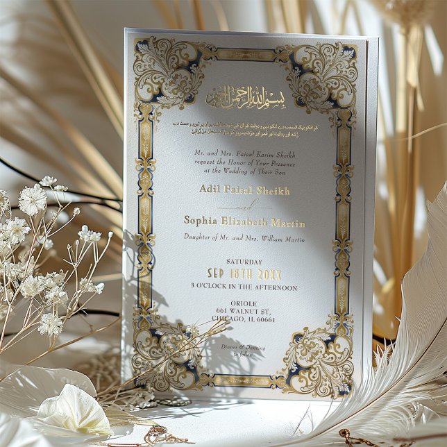 Luxurious Navy Gold Cream Islamic Wedding (Creator Uploaded)