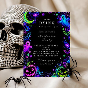 Luxurious Neon Halloween Celebration Invitation