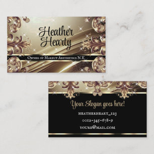 Luxurious Ornate Platinum Ombre Flourish Deluxe  Business Card