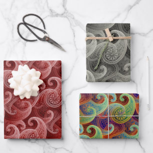 Luxurious Paisley Patterns Wrapping Paper Sheet