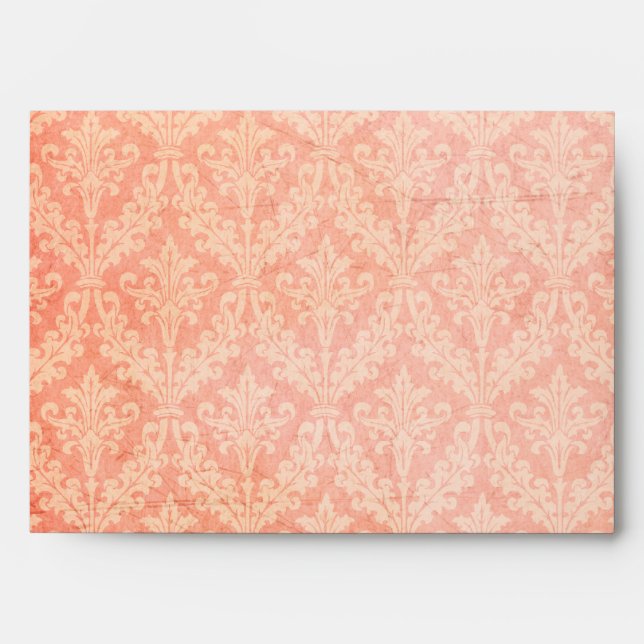 Luxurious Pale Pink Damask: Linen A-7 Envelopes (Front)