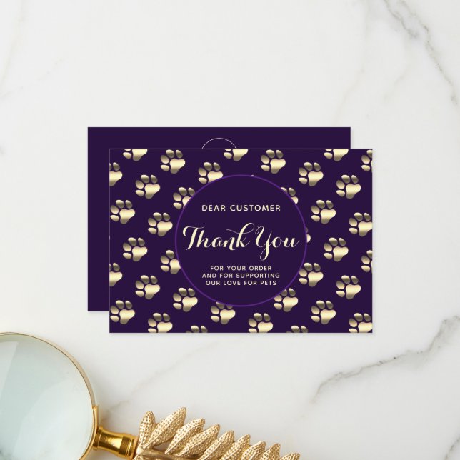 Luxurious paws pattern thank you card  (Front/Back In Situ)