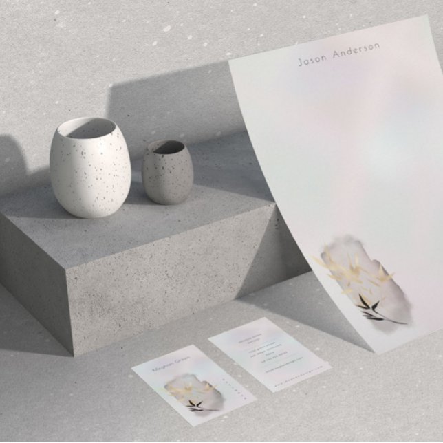 Luxurious Pearl Golden Bamboo Business Card (Creator Uploaded)