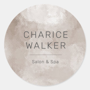 luxurious pearl salon and spa monogram classic round sticker