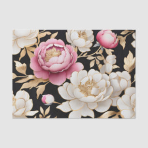 Luxurious Peonies Watercolor Floral Pattern Tissue Paper