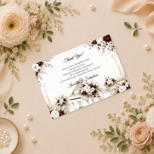 Luxurious Piano Garden Romance Wedding Thank You Card