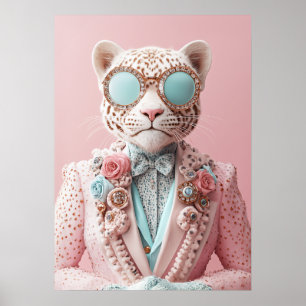 Luxurious Pink Leopard Elegance Poster