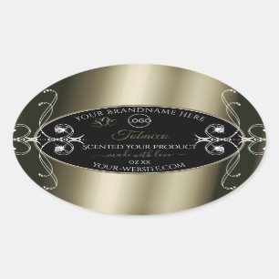 Luxurious Platinum Black Product Labels with Logo