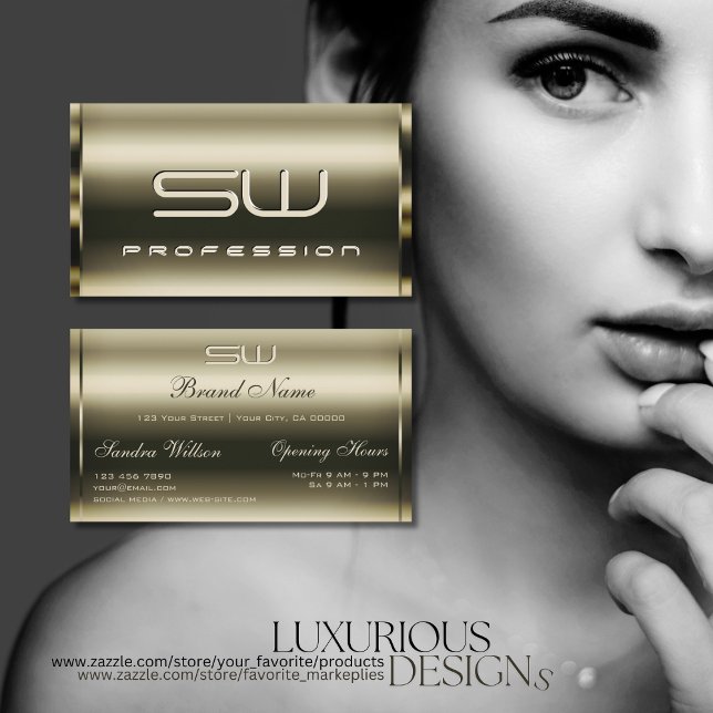 Luxurious Platinum Optics and Faux 3D Monogram Business Card (Creator Uploaded)