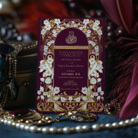 Luxurious Plum Burgundy and Gold Islamic Wedding