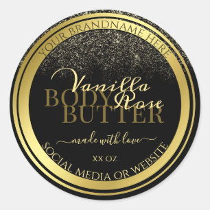 Luxurious Product Packaging Labels Black and Gold