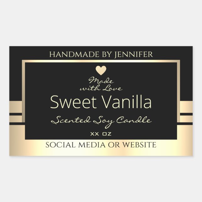 Luxurious Product Packaging Labels Black and Gold (Front)