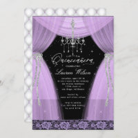 luxurious purple chandelier sparkle Quinceanera
