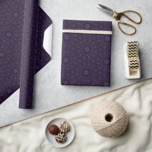 Luxurious Purple Damask Pattern Wrapping Paper