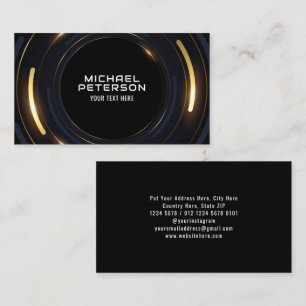 Luxurious Radial Gold Line Modern Futuristic Business Card