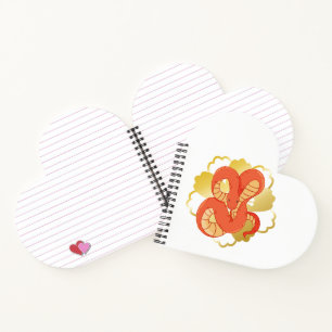 Luxurious Red Serpent & Gold Floral Art Planner - Notebook
