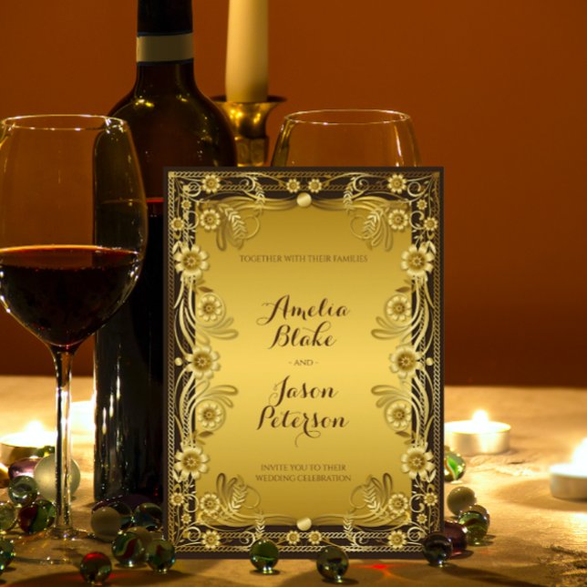 Luxurious Regal Gold Frame Wedding Invitation (Creator Uploaded)