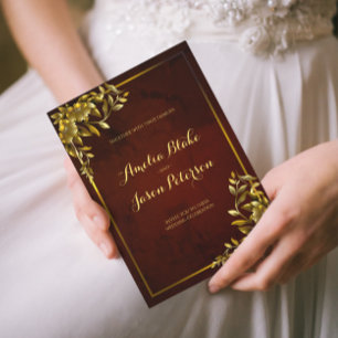 Luxurious Regal Gold Frame Wedding Invitation