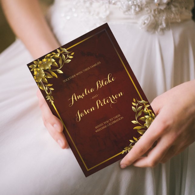 Luxurious Regal Gold Frame Wedding Invitation (Creator Uploaded)