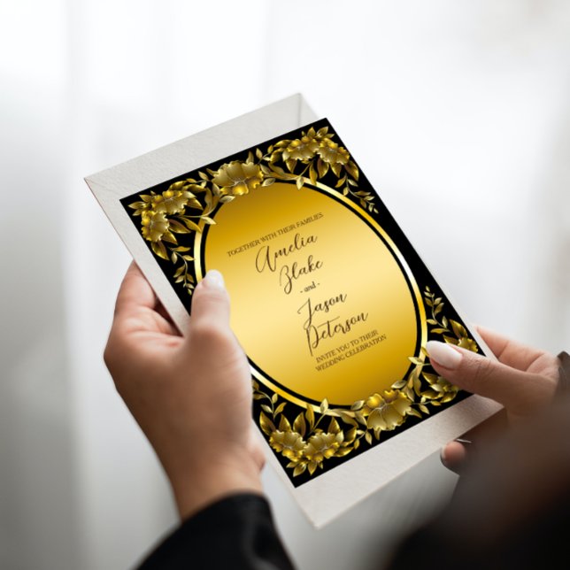 Luxurious Regal Gold Frame Wedding Invitation (Creator Uploaded)