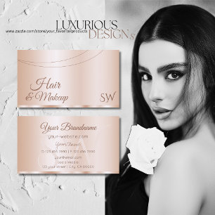 Luxurious Rose Gold Glamourous with Initials Moder Business Card
