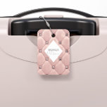 Luxurious Rose Gold Tufted Monogram Luggage Tag<br><div class="desc">Our "luxurious tufted" collection features beautiful rose gold and gold tufted backgrounds with rhinestones. In the middle is a diamond shape placeholder for monogram and business info in different colours. Check our store for more complementary items from this collection.</div>