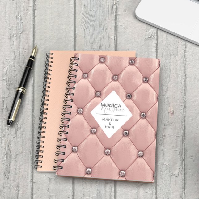 Luxurious Rose Gold Tufted Monogram Notebook (Creator Uploaded)