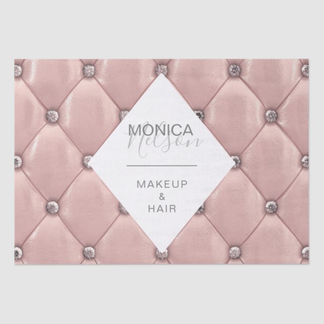 luxurious rose gold tufted monogram tissue paper (Front)