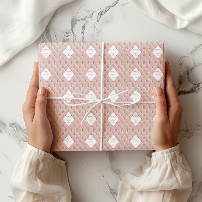 Luxurious Rose Gold Tufted Monogram Wrapping Paper (Creator Uploaded)