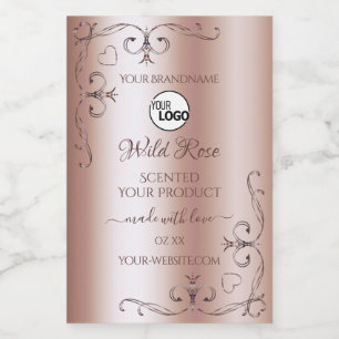 Luxurious Rose Golden Ornate Product Labels Logo