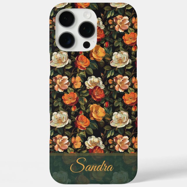 Luxurious Rose Personalizable Name Iphone Case (Back)