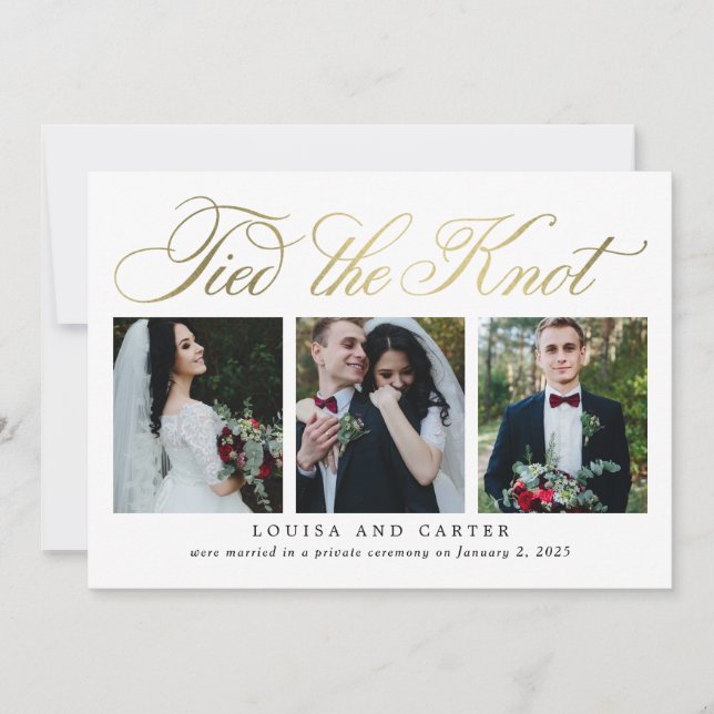Luxurious Script Wedding Announcement (Front)