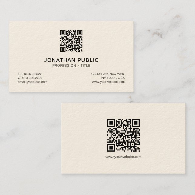 Luxurious Signature Cream Modern Simple Template Business Card (Front/Back)