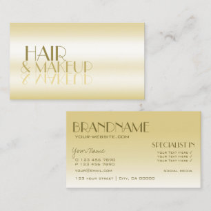 Luxurious Silky Golden Shimmer with Mirror Letters Business Card