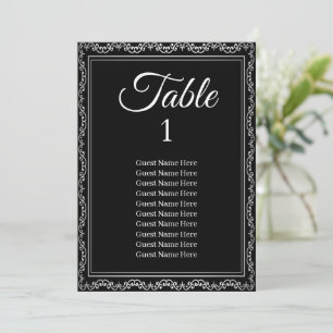 Luxurious Silver Frame Wedding Seating Chart Card