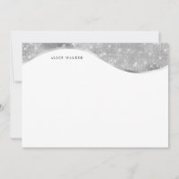 luxurious silver sparkle foil monogram