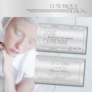 Luxurious Silver with Ornate and Diamonds Creative Business Card